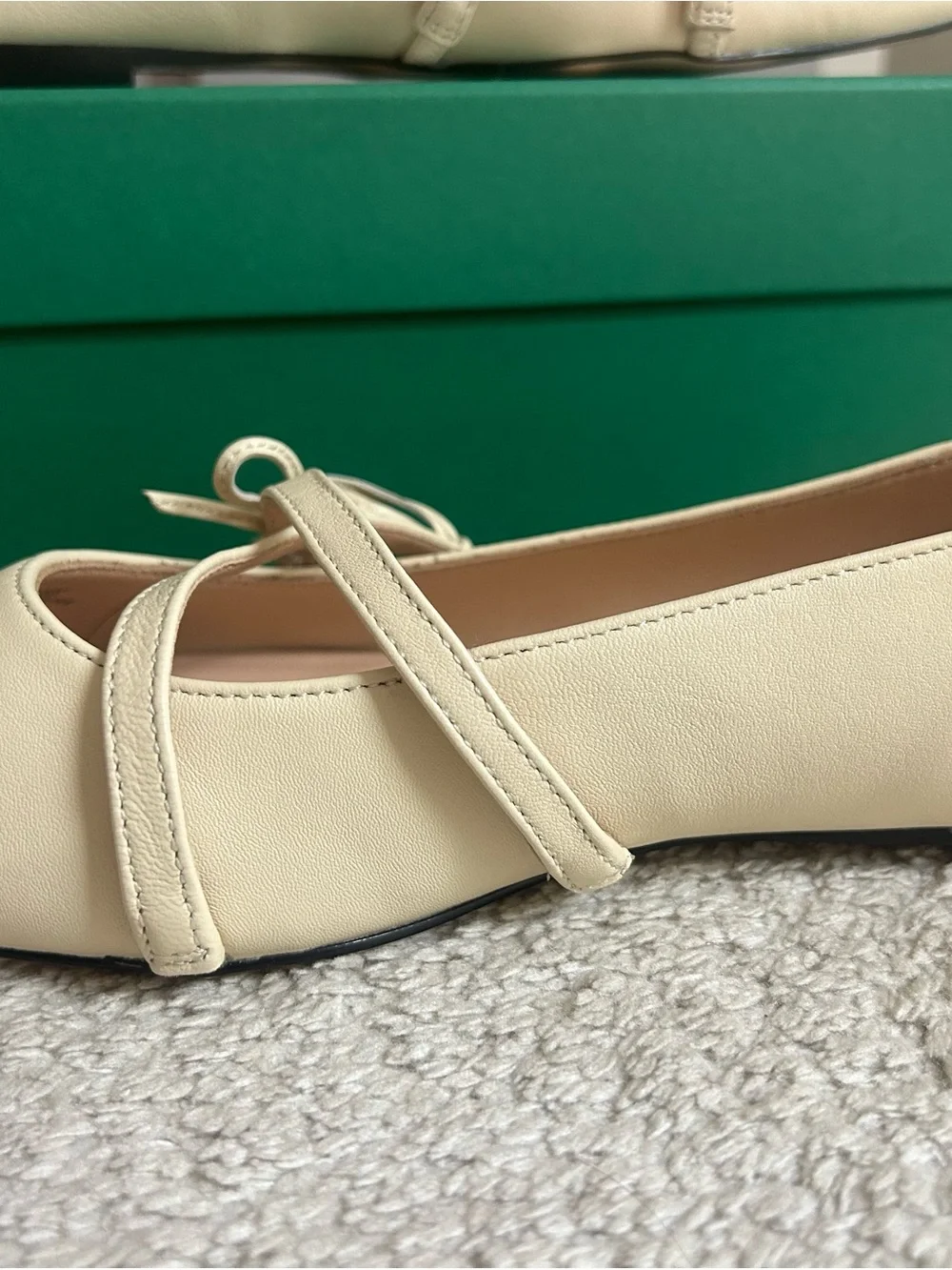 J.Crew Women's Cream Square-Toe Mary Jane Flats with Bows
